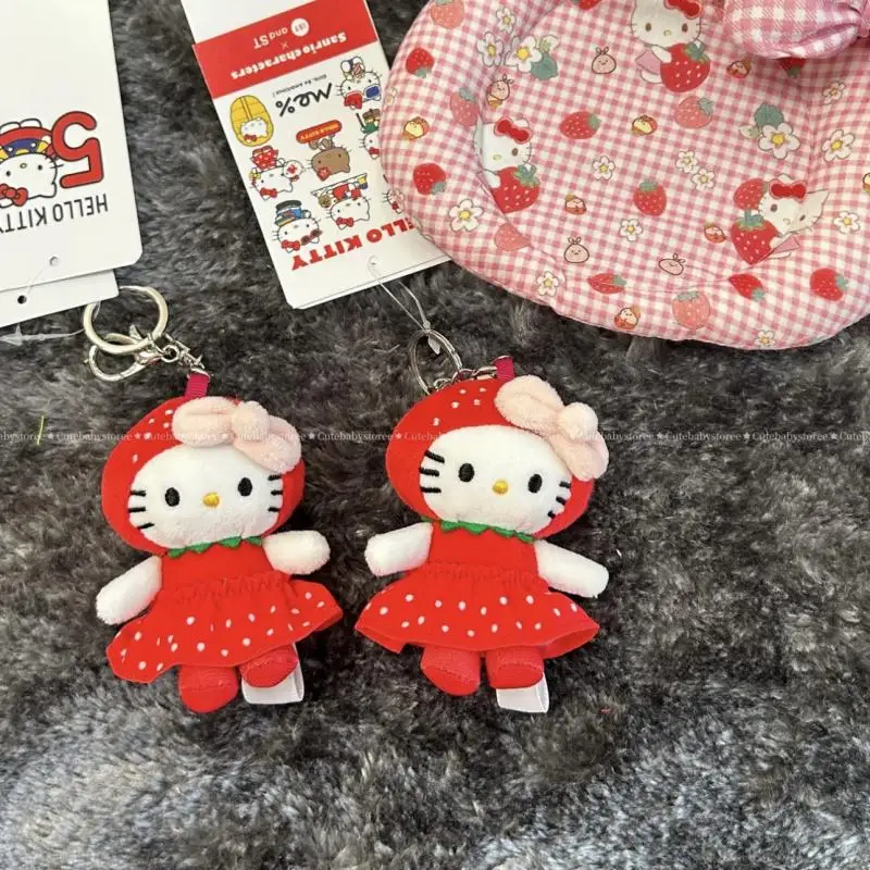 8 ซม.น่ารักการ์ตูน Kawaii ถุงนอน Hello Kitty ตุ๊กตาตุ๊กตาพวงกุญแจกระเป๋าจี้ของเล่นของขวัญ