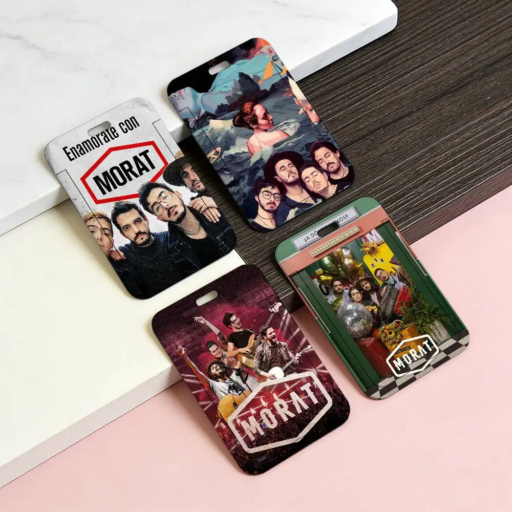 Music Morat Antes De Que Amanezca Plastic Slide Cover Lanyard Work ID Bag Bus Student Photo Idol Badge Card Holder Employee