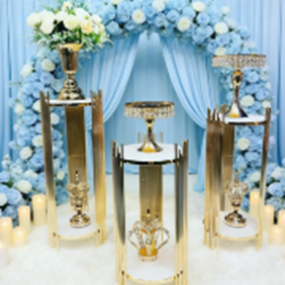 

Украшение золотой металлический дорожка фон события торт плинтусы столбы цилиндр золотой десертный стол декор подставка для свадебной вечеринки 448