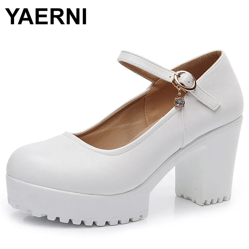 

6cm 8cm 10cm Small Size 33-43 Shallow Comfortable Genuine Leather Shoes Women Pumps Fall Block High Heels
