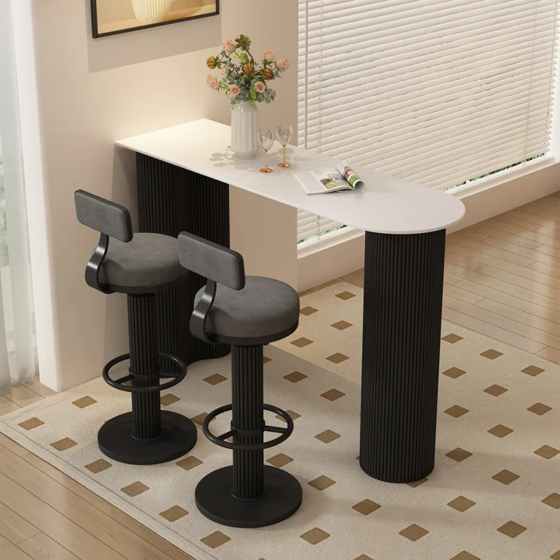 スレートハイバーテーブルチェアセットバルコニーパーティション高級ホームミニカジュアルバーロングテーブルダイニングルームカフェテーブルホーム家具