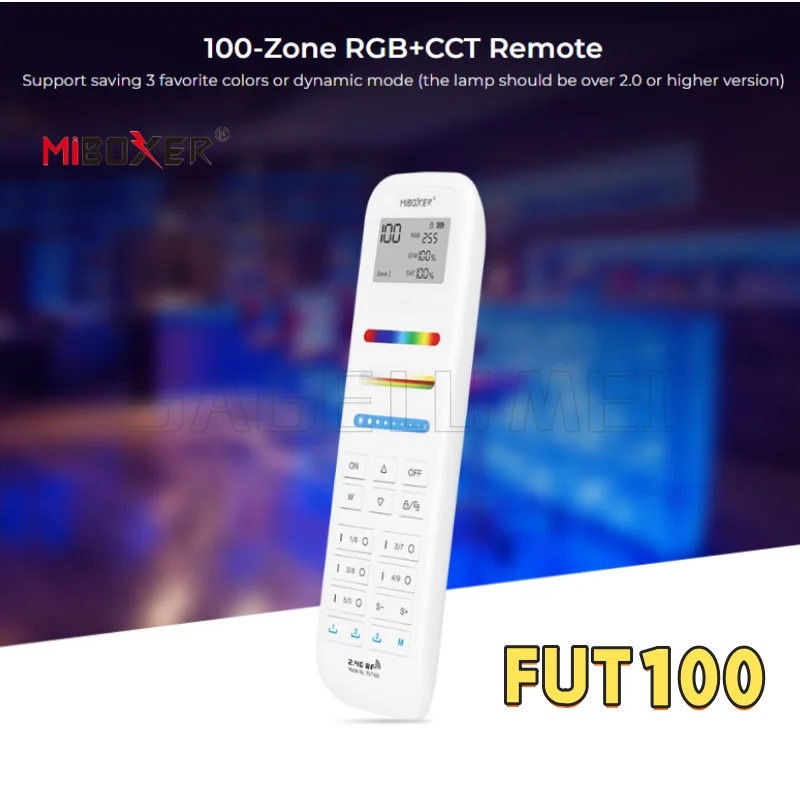 FUT100 Miboxer 100-Zone RGB+CCT LED Remote Controller 2.4G RF Wireless for MiLight MiBoxer 2.4G RGBCCT LED Lamps Controller Use