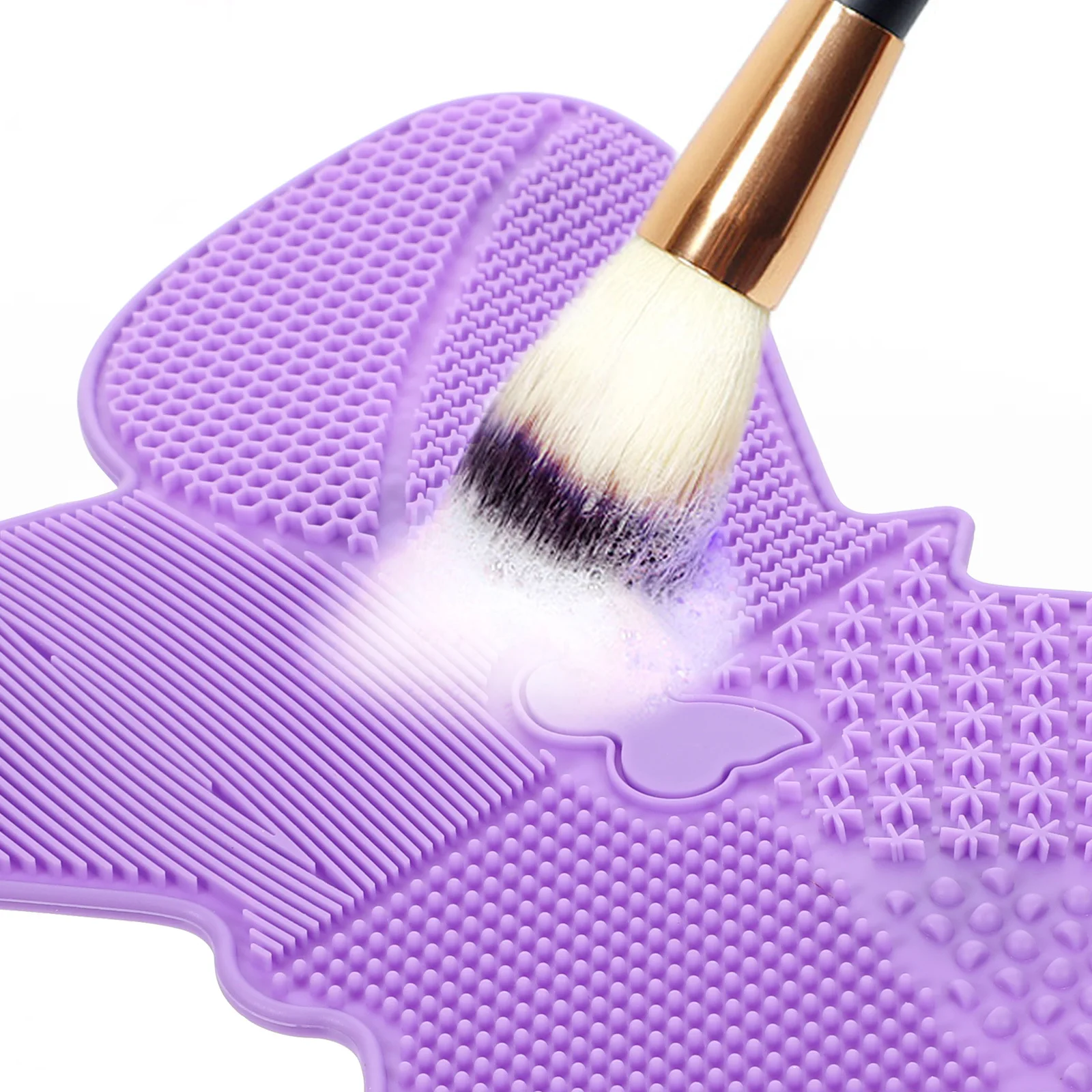

1Pcs Makeup Cleaning Pad Butterfly Shaped Silicone Brush Cleaning Mat with Textured Grooves Efficient Tool for Gently Scrubbing