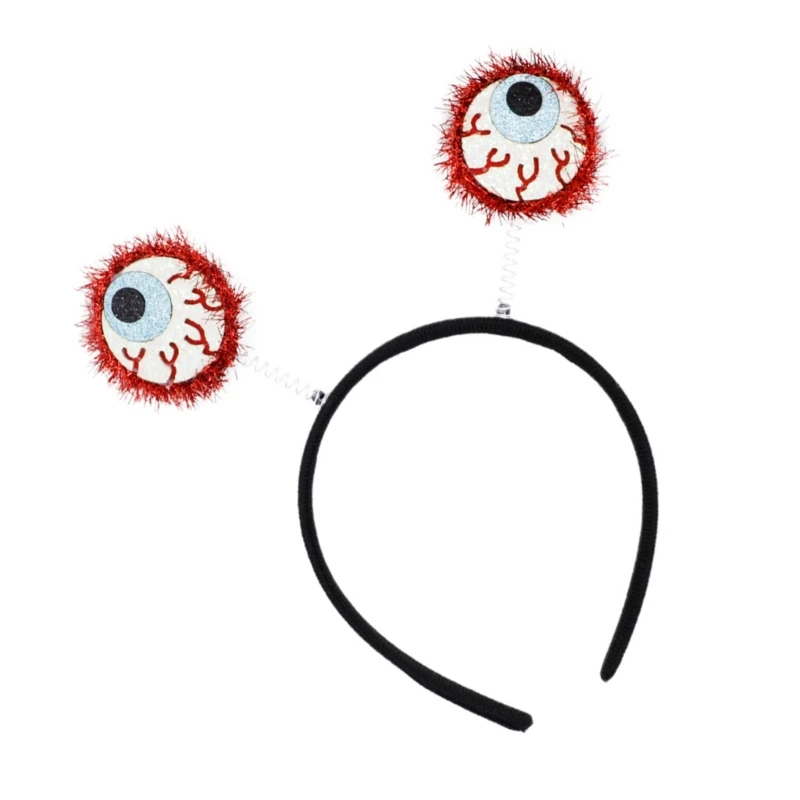 Sequined Eyeball Hairband for Day of the Death Dark Series Hairhoop Adult Halloween Headband Cosplay Party Accessories