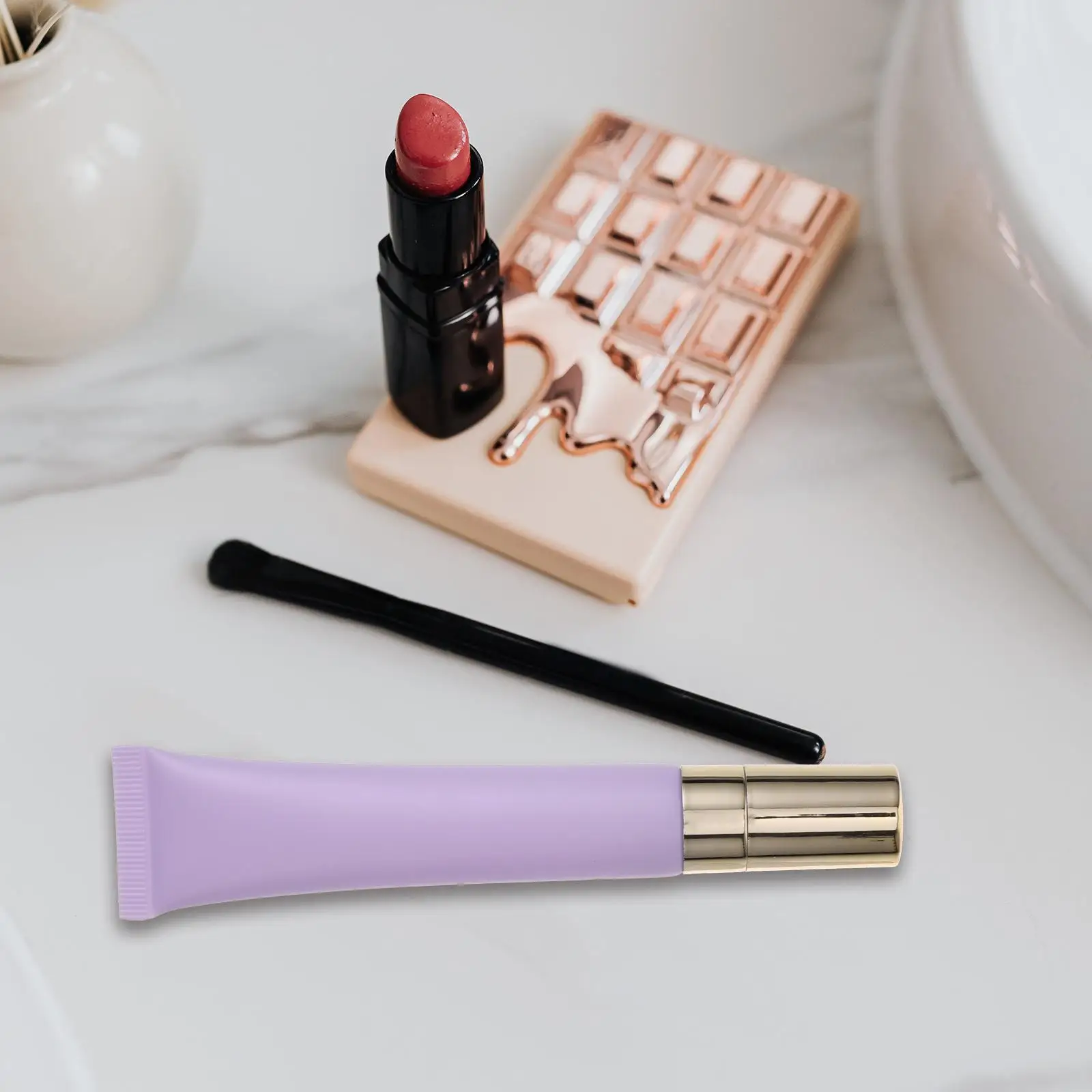 

20ml Purple Matte Zinc Alloy Massage Head Eye Cream Tube Portable Travel Size Empty Dispenser Refillable Oil Container