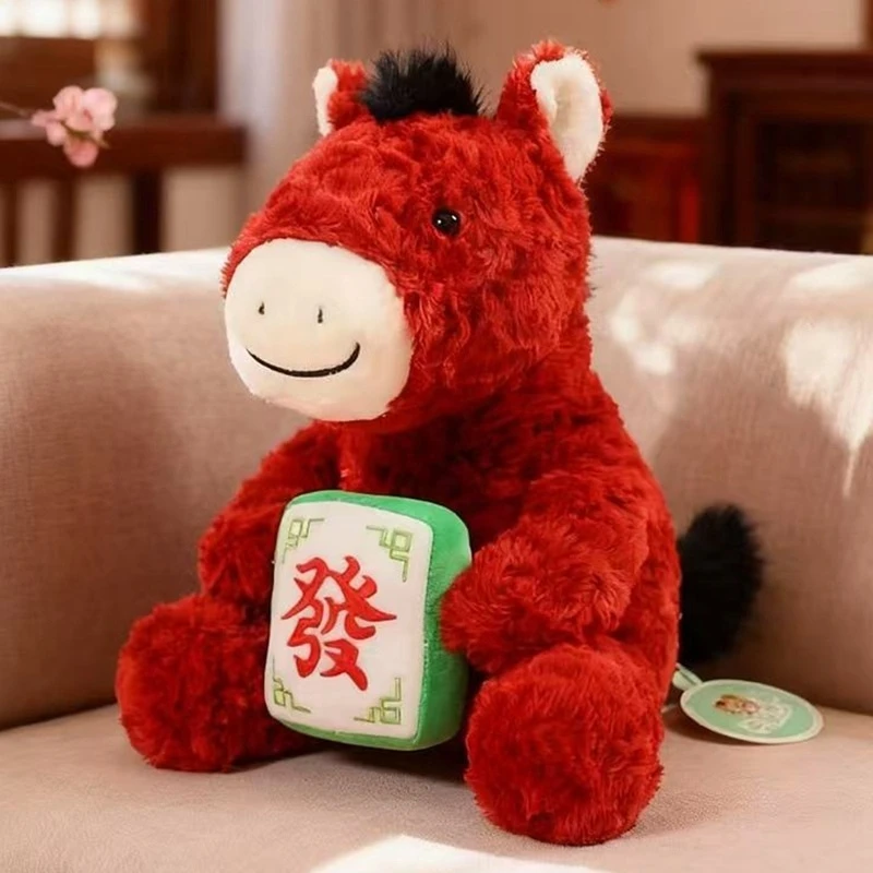 

2026 Year Of The Horse Plush Mascot Soft Stuffed Toy Doll Cute Lucky New Year Gift For Kids Teens Couples Home Party Table Decor