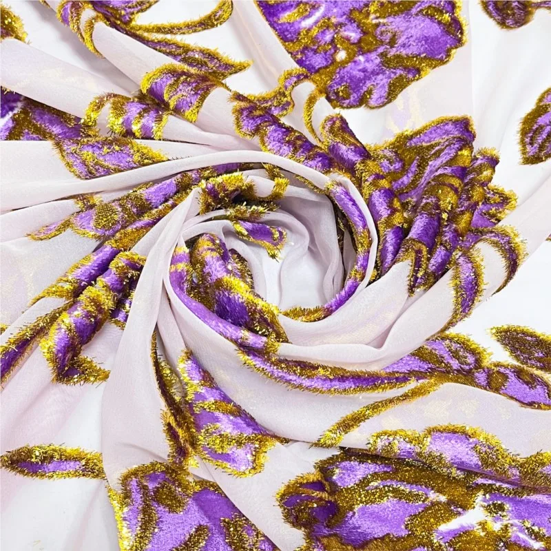 

High-end custom-made dress and cheongsam made of woven velvet brocade jacquard viscose fabric