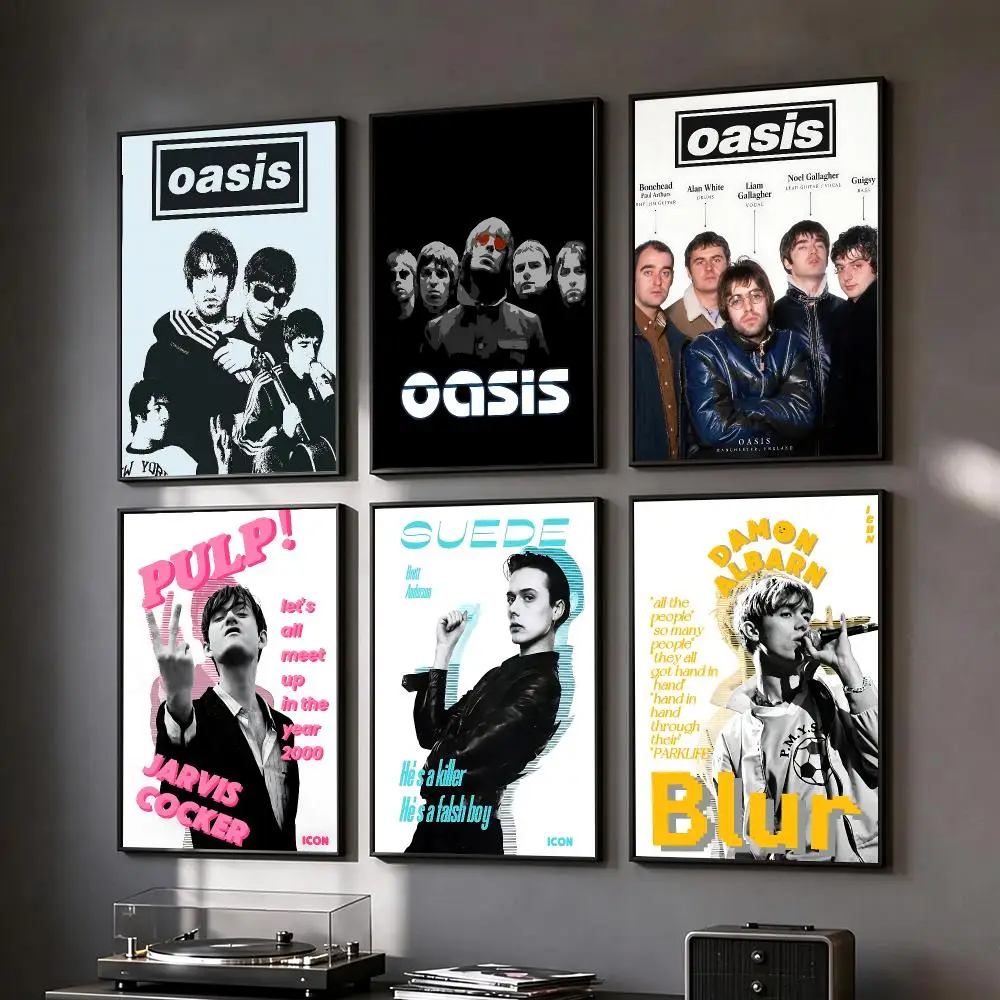band Oasis Poster Poster HD Printing Vintage Luxe Home Decor Wall Art for the Living Rooms Entryways Gift