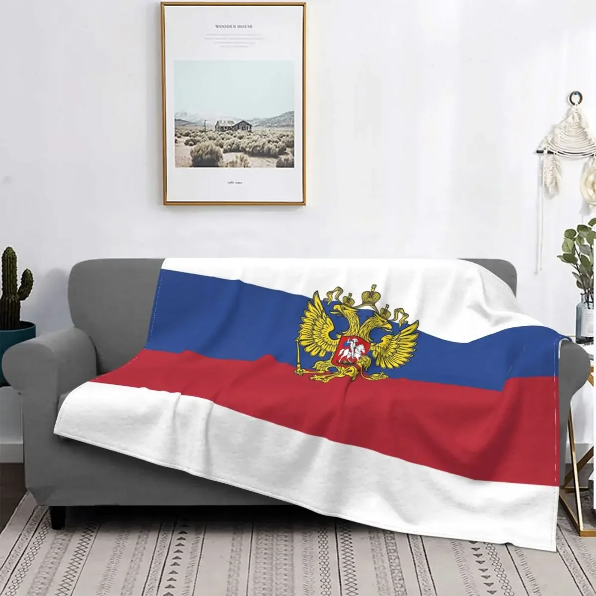 Russia Flag Blankets Fleece Soviet Russian CCCP Communist Socialist Multi-function Soft Throw Blankets for Sofa Car Bedspreads