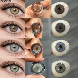 Duoxiu 2pcs Green Color Contact Lenses With Myopia Diopter-0.00~ -8.00 Blue Nature Beauty Pupil Makeup Gray Eye Fast Shipping