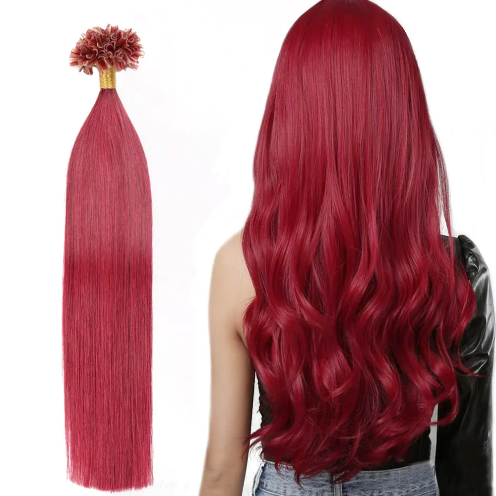 

Human Hair U Tip Hair Extensions Colored Hair Extensions 100% Natural Human Hair Extensions U Tip Hair Extensions For Girls 50g