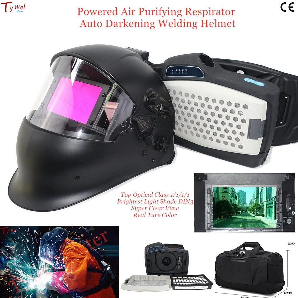 Professional Air Purifying Respirator Welding Helmet Welder Protective Industry PAPR Kit Auto Darkening Welding Mask