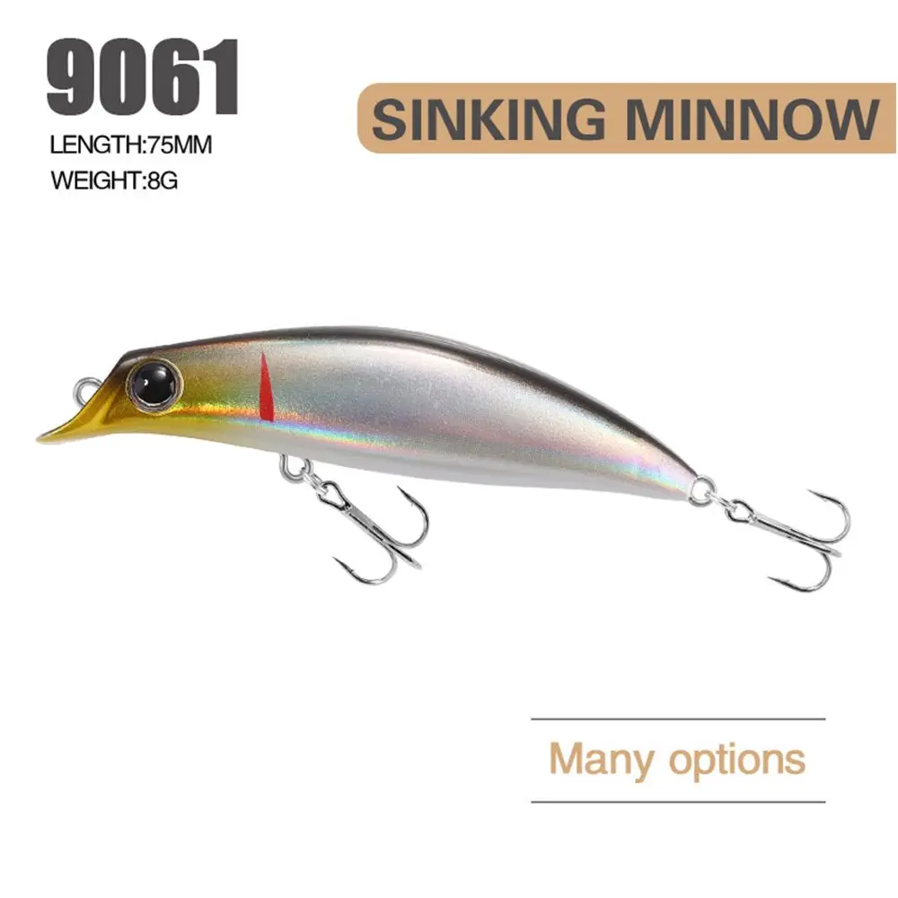 1Pc 75mm 8g Hard Fishing Lure Useful Multicolor Minnow Baits Crankbaits Winter Fishing Long Casting Lure Fish Hooks