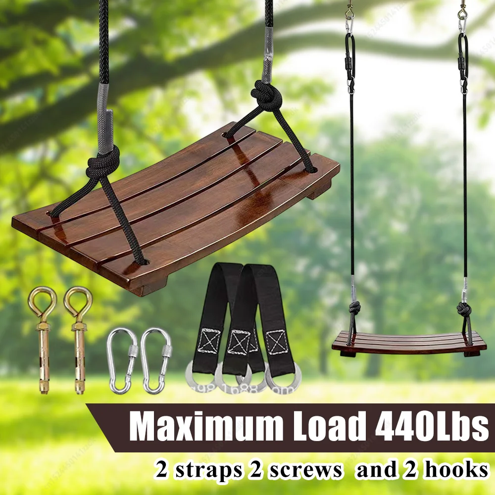 

Adult Outdoor Swing Chair Heavy-Duty Wooden Porch Swing for Adults 440Lbs Capacity Garden Hanging Seat Perfect Gift for Adults C