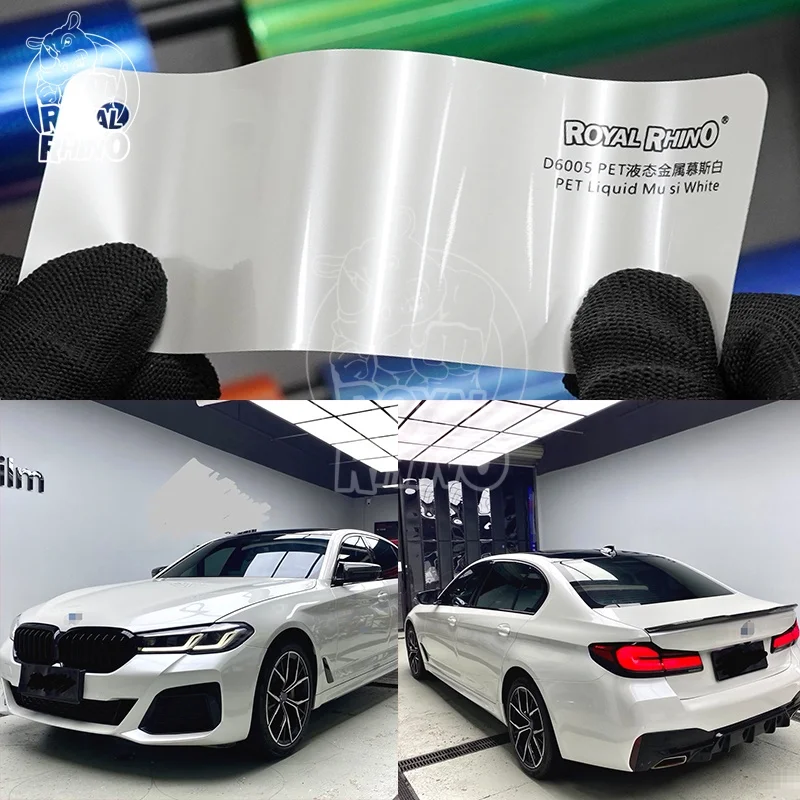 

Car Wrap Vinyl Film PET Liner Liquid Metallic White 1.52x18M Roll