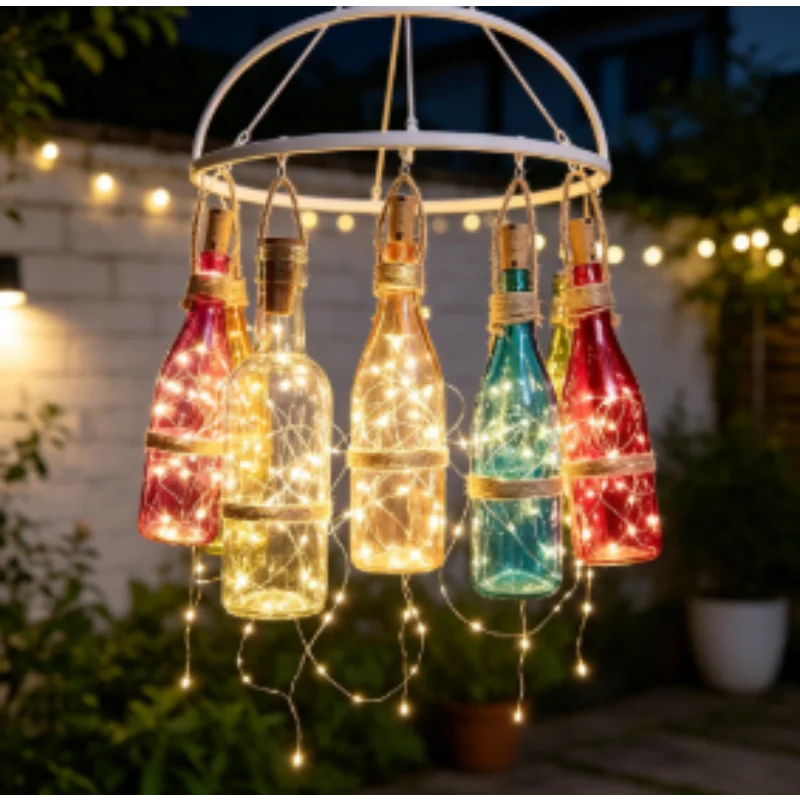 Bottle Lamp Fairy Lights, LED String Copper Wire, Wine Cork for Bar Christmas Garland 5 Pack Party Wedding Home Table Decor