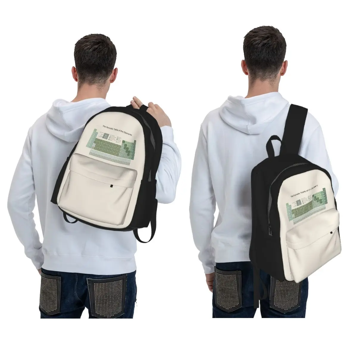 The Periodic Table Of The Elements Evergreen On Sand Backpack Daypack Children BookBag School Bag Shoulder Bags for Men Women