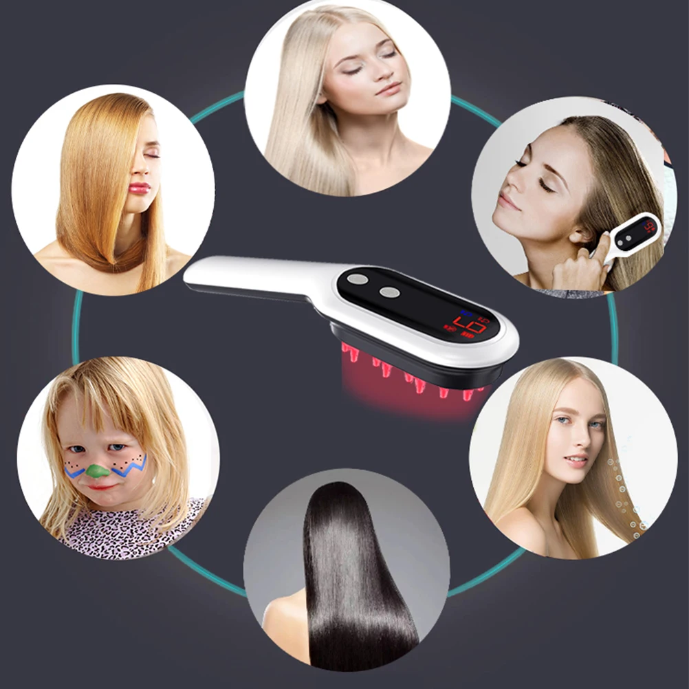 

1 комплект, электрическая расческа для массажа кожи головы, прочное портативное портативное устройство для массажа кожи головы, эргономичный дизайн, снимает усталость, увеличивает