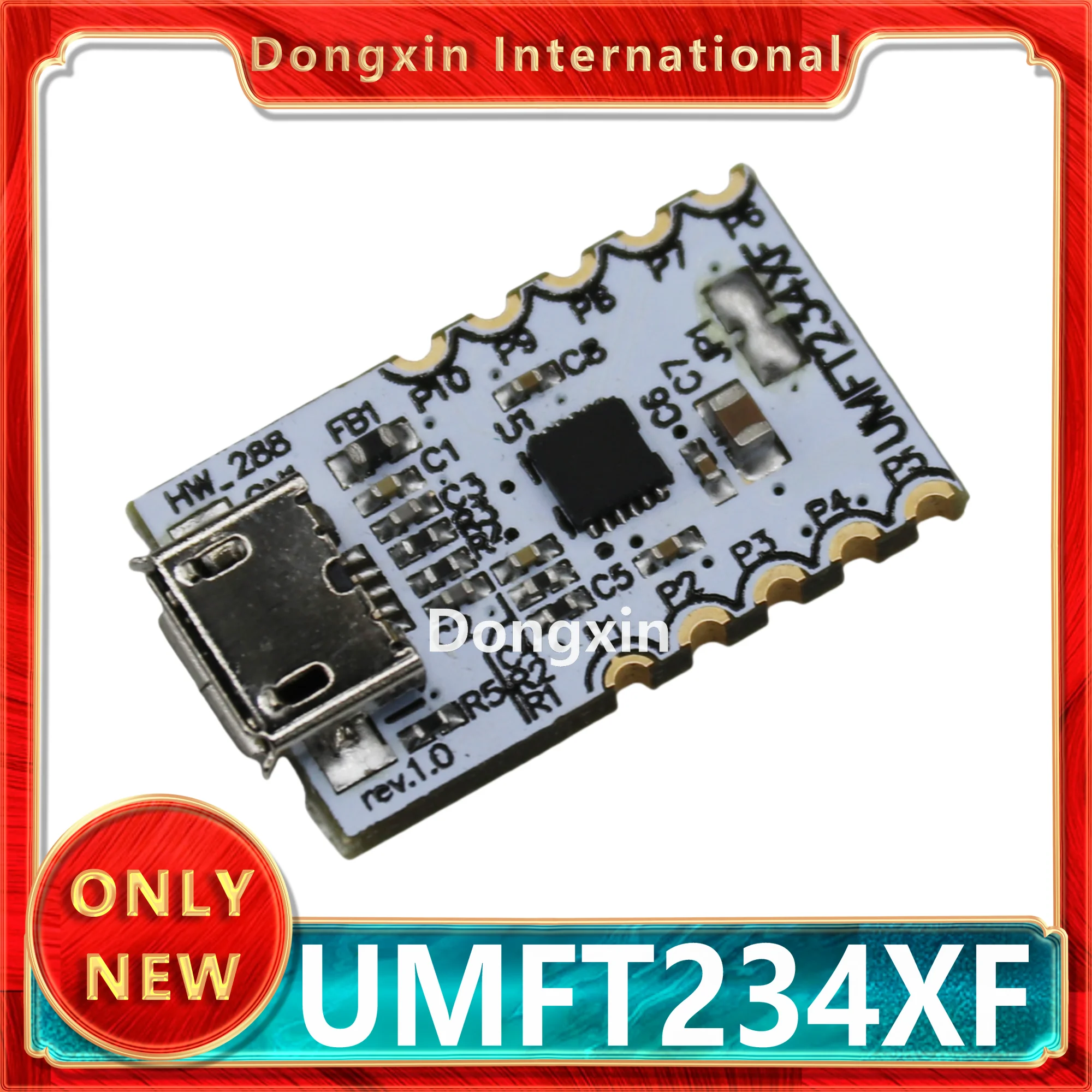 UMFT234XF USB to UART Development breakout Board for the FT234XD. Pinless module. FT234X based USB to basic UART Development Mod