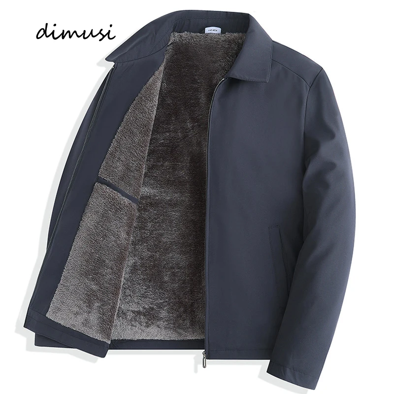 

DIMUSI Winter Men's Business Jackets Casual Male Outwear Thick Velvet Windbreaker Jacket Mens Fleece Warm Coats Brand Clothing