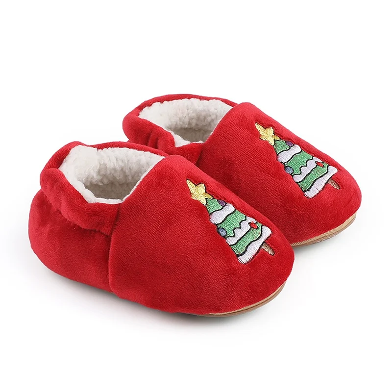 Fashionable Newborn Baby Girls Warm Cotton Shoes Knitted Baby Soft Sole Shoes Toddler Shoes Warm Non Slip First Walker