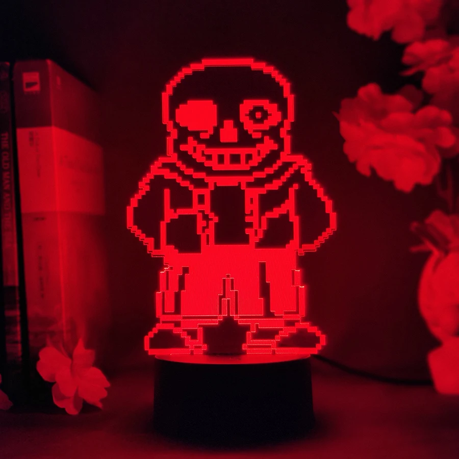 Undertale Anime Lamp Cute Room Decor RGB Table Light Houses Decoration Undertale Sans LED Nightlight for Children Birthday Gifts