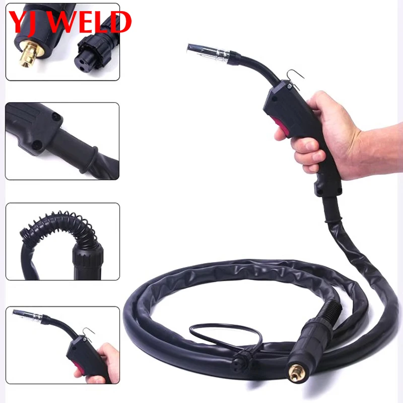 yj溶接トーチガン、14ak-mig-magガン、mig130およびmb14-co2ガスシールド、長さ3m、ワイヤー08mm-12mm互換、溶接機アクセサリー