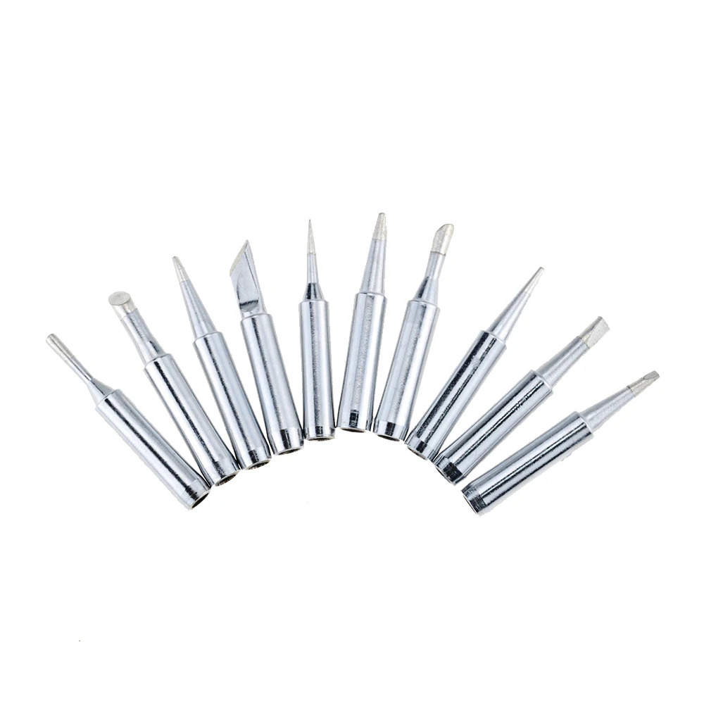 10Pcs 900M-T Soldering Iron Tips Silver Soldering Rework Station Head Electric Soldering Irons Welding Soldering Irons