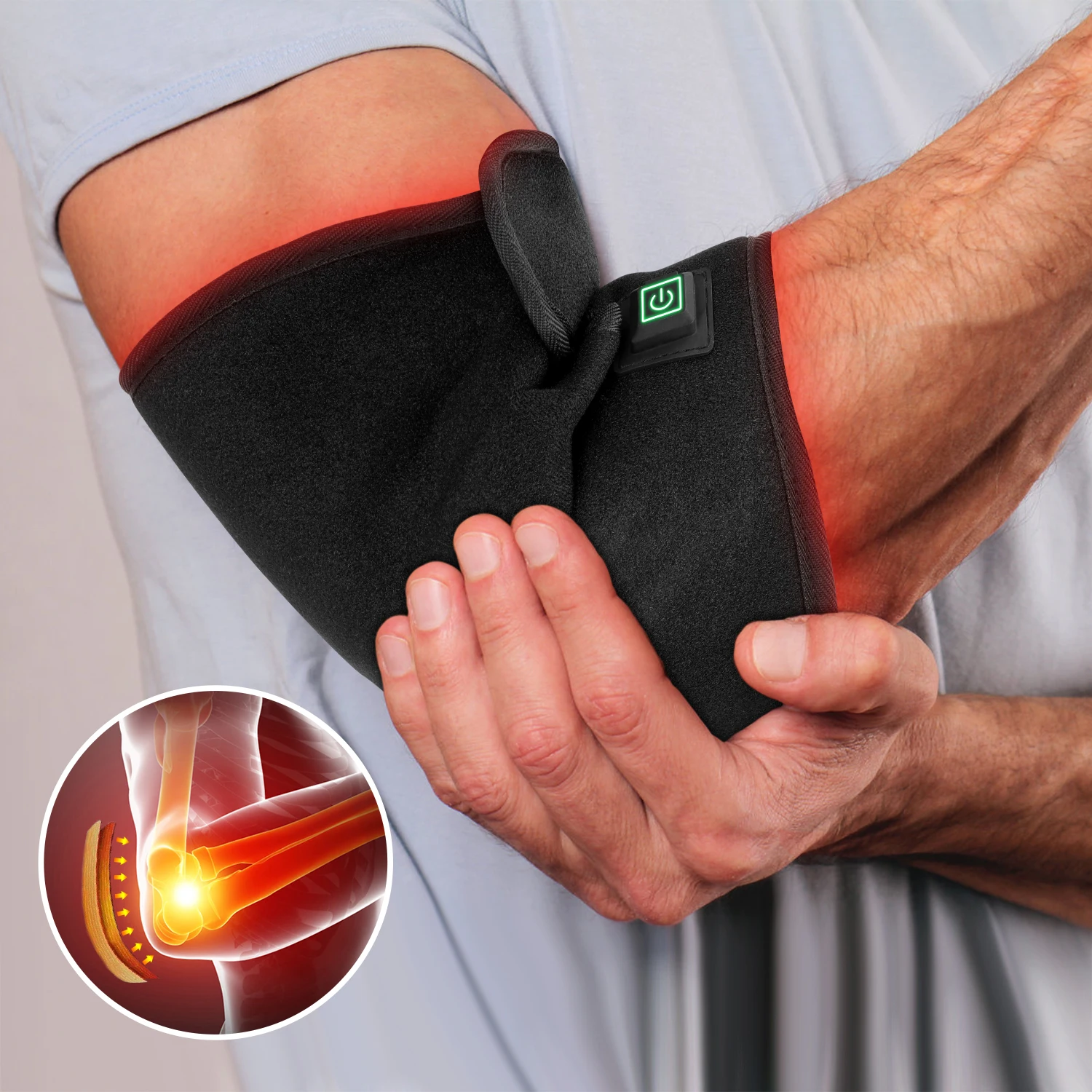 Hot Sale Rechargeable Heating Vibration Joint Pain Relief Knee Massager Infrared Red Light Therapy Knee Massage Belt