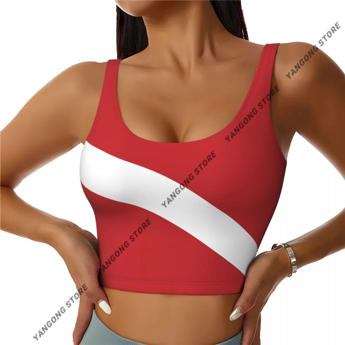 Women Sexy Sports Vest Scuba Dive Flag Female Streetwear Sport Lingerie Tee Crop Top