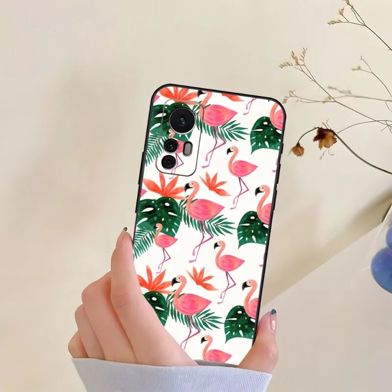 Capa de telefone rosa e vermelha Flamingo, tampa traseira para Xiaomi 13, 12, 11T, 11, 9, 9T, 8, 9SE, 11i Lite, Ultra Note10, Poco F3, M3, m4, X4, GT Pro