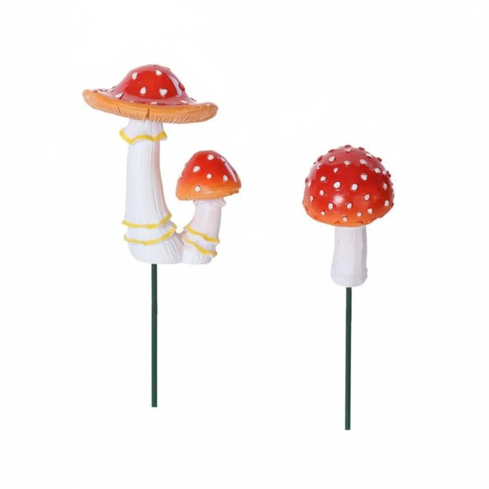 2 Pieces Glow in Dark Toadstool Ornament Assorted Colors for Patio