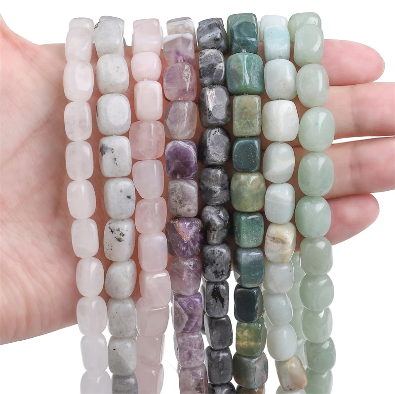 

Natural Stone Beads 8x12mm Rectangular Semi-precious Stone Beads For DIY Jewelry Making Bracelet Necklace Earring Accessories