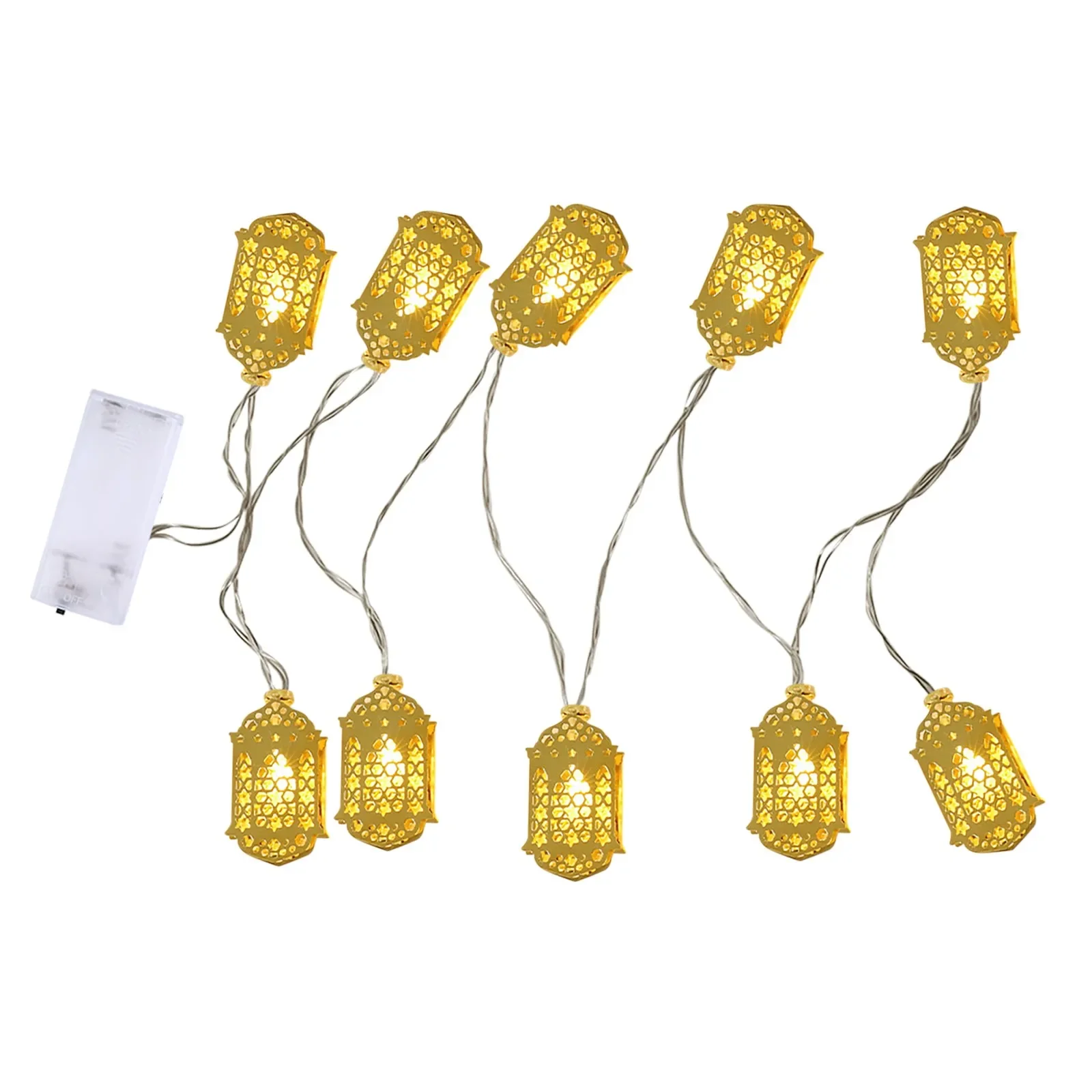 LED Moon Star Light String Eid Mubarak Ramadan Decor Home Kareem Al Adha Lantern Strings Lamp