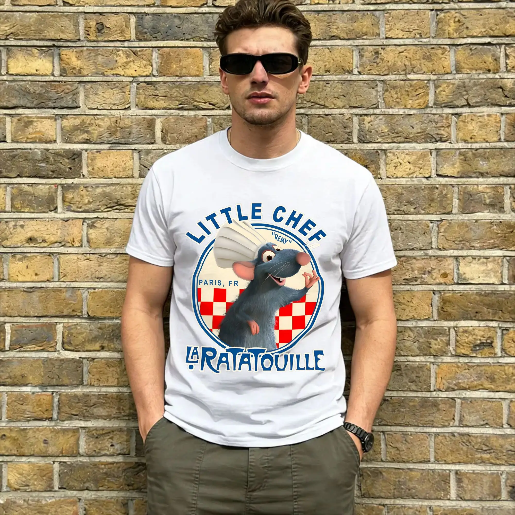 Little Chef Remy T-Shirt Beach Ratatouilles Fashion T-Shirts Men Cotton Round Neck Plus Size 5XL Top Tees Awesome Tshirt