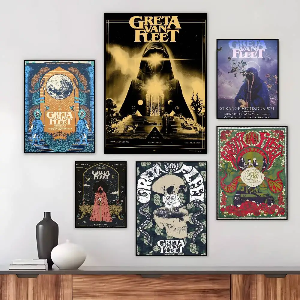 American Rock Band Greta Van Fleet Poster Art HD Canvas Advanced Aesthetic Printing Paper Wall Art for Living Room Home Decor