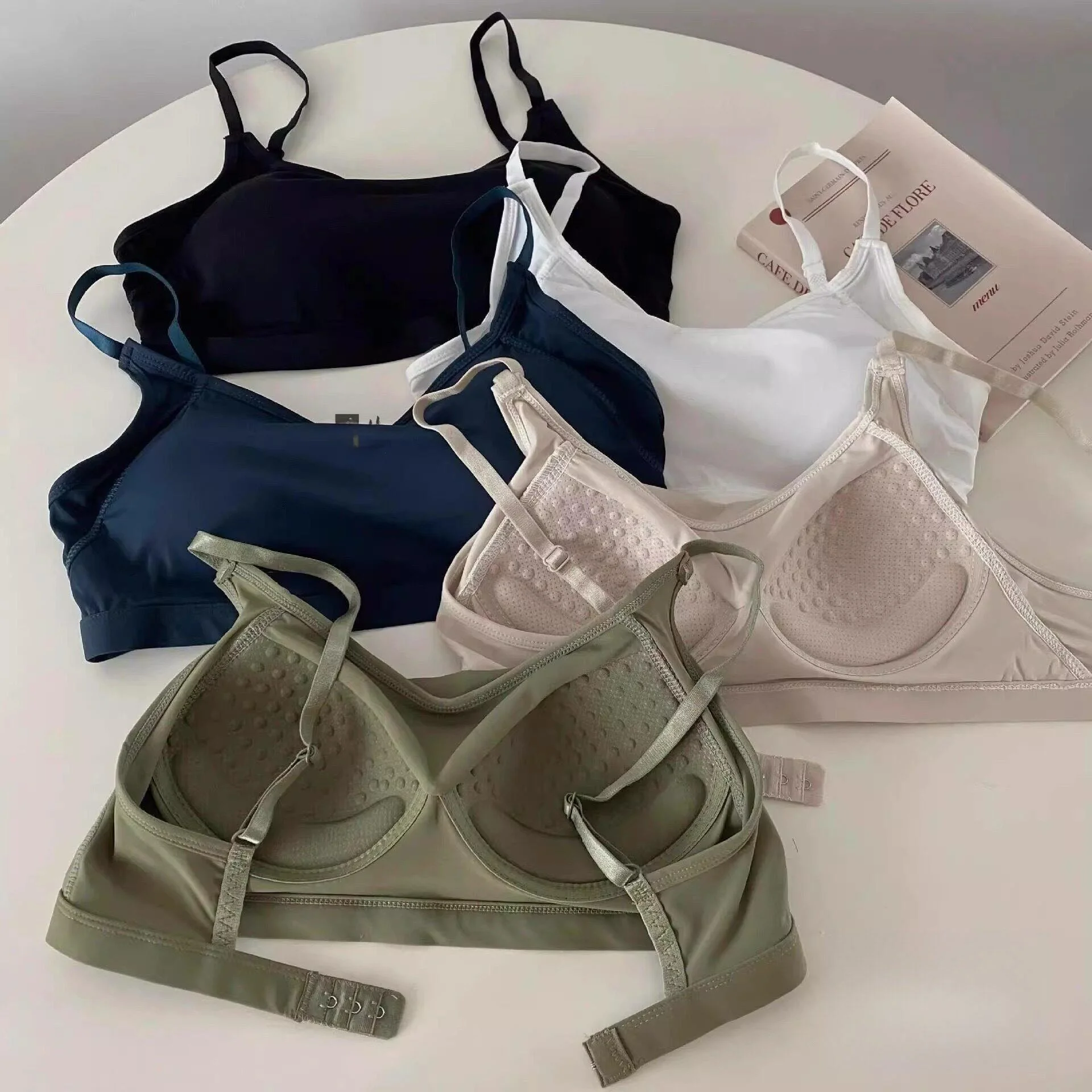 Thin Two-Piece Swimsuit Bralette Women's Dive Suit Underwear No Wire Empty Cup Free Comfortable Breathable Summer Swimwear