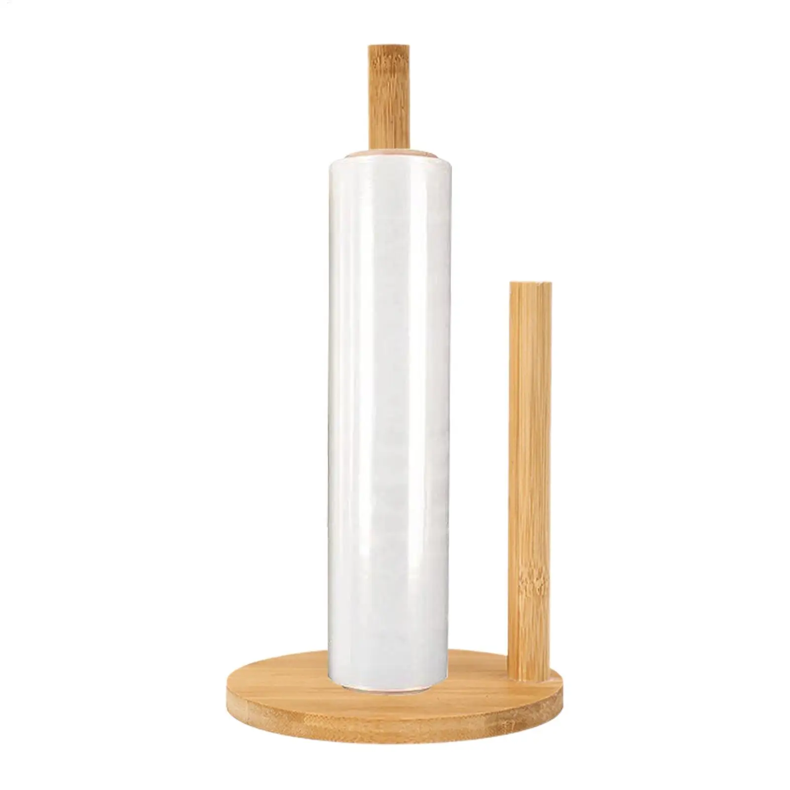 1pcs Bamboo Paper Towel Holder Kitchen Dining Room Vertical Wooden Paper Roll Organizer For Kitchens Bathrooms Living Rooms