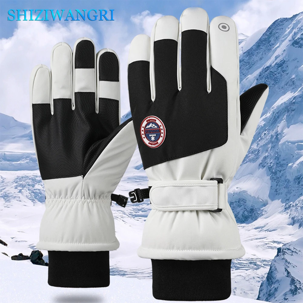 Men Women Winter Ski Gloves Touch Screen Waterproof Snowboard Gloves Thermal Motorcycle Cycling Snow Keep Warm Windproof Gloves