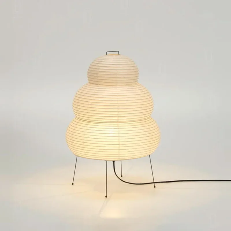 Noguchi Rice Paper Floor Lamp, lanterna de papel japonês, lâmpada de mesa, proteção ocular, lâmpada de cabeceira para quarto e decoração de casa