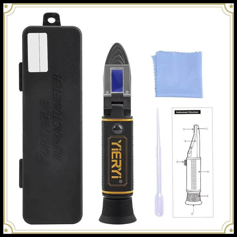 0-32% Brix Refractometer Handheld Sugar Meter Dual Scale ATC for Fruit Juice Wine Beverage Tester Portable