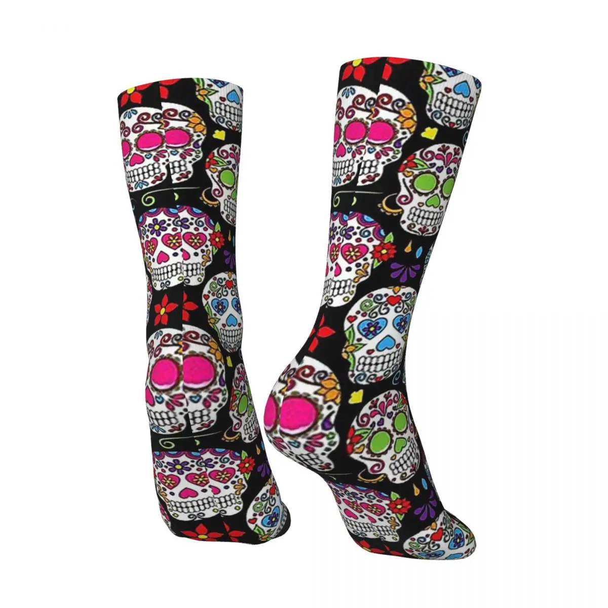 Hip Hop Retro Sugar Skulls Crazy Men's Socks Skeleton Skull Bone Unisex Harajuku Seamless Novelty Happy Crew Sock Boys Gift