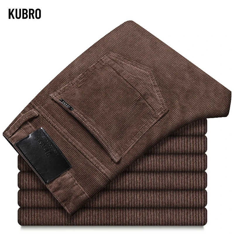 5 Color Men\'s Thick Corduroy Casual Pants 2023 Winter New Style Business Fashion Stretch Regular Fit Trousers Male Brand Clothes