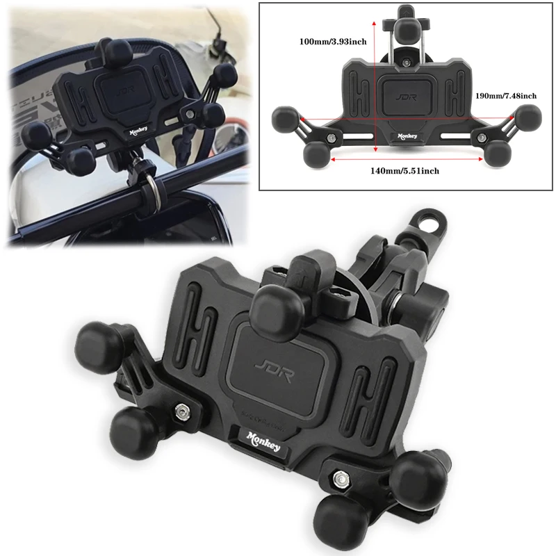 

Держатель для телефона и GPS-навигатора для мотоцикла Honda Monkey 125 (2018-2024, 2025, 2026) – модный аксессуар