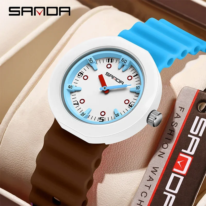 

SANDA Brand Fashion Children's Watch Silicone Strap Cartoon Scale Sports Comfortable Waterproof Boys Girls Quality Quartz Watch
