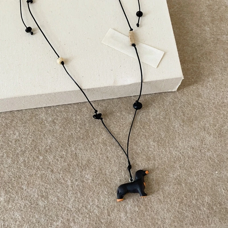 Fashion Multifuntional Dachshund Charm Necklace Handmade Resin Comfortable Jewelry Party Wear Jewelry for Any Occasion image 2
