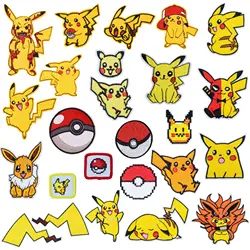 9/17/25 Uds dibujos animados Pikachu Pokemon juego monstruo personaje para ropa DIY planchado bordado parche coser Jeans bolsa apliques