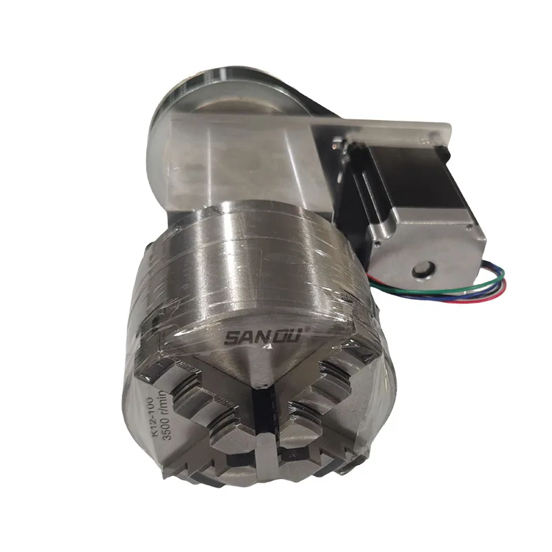 4-Jaws Chuck Rotary K2-100 Chuck Rotary Axis 4th Axis With Nema23 Motor