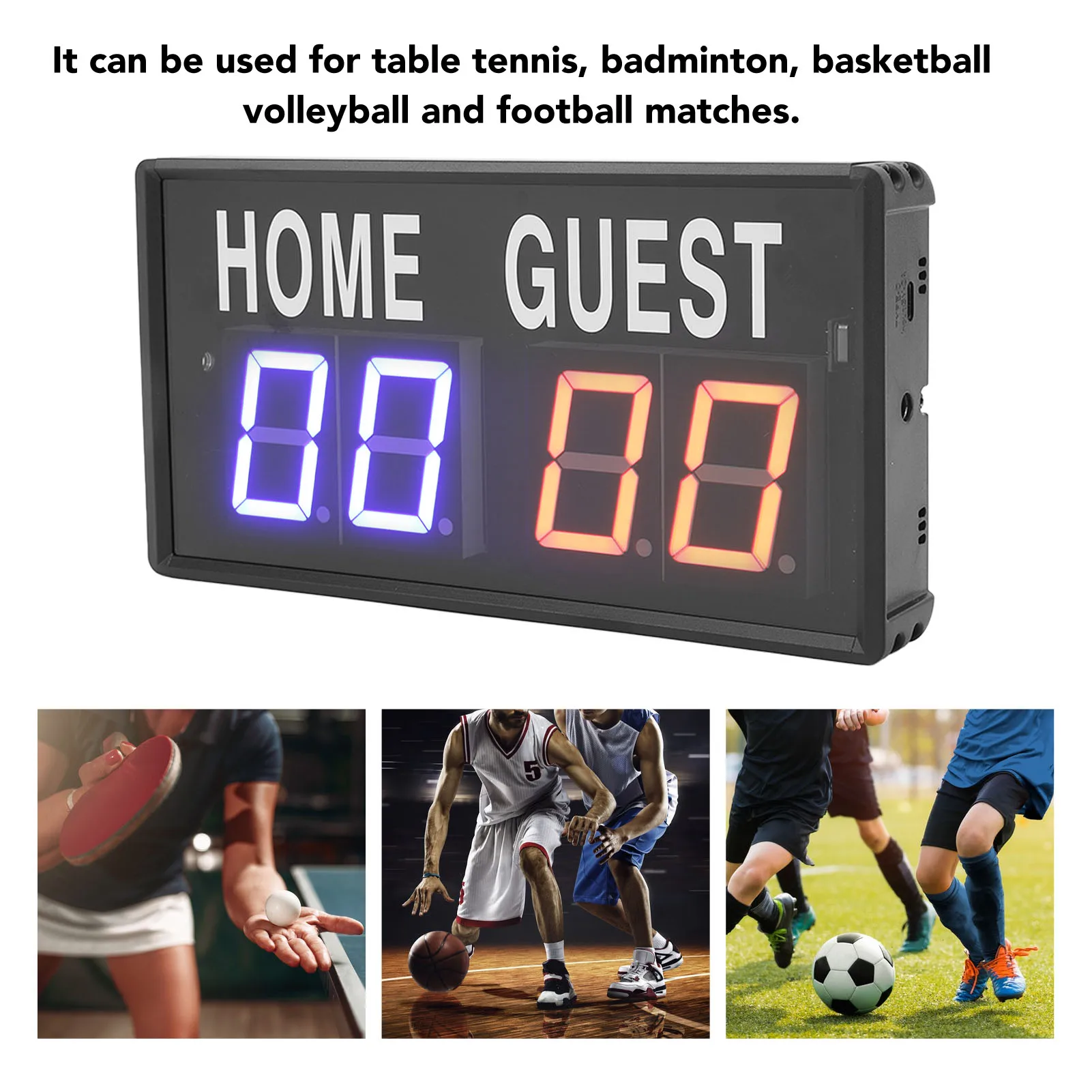 

Electronic Scoreboard Electronic Scoreboard Aluminum Alloy Remote Control Digital Tabletop Scoreboard for Basketball Volleyball