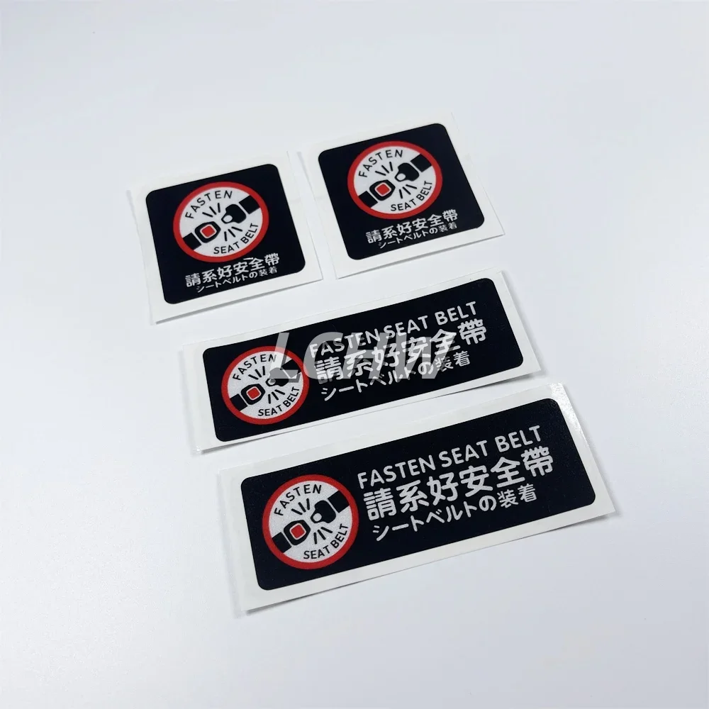 2x Fasten Seat Belt Stickers Decal Car Styling Vinyl Tape Auto Truck Motorbike Fuel Tank Graphics